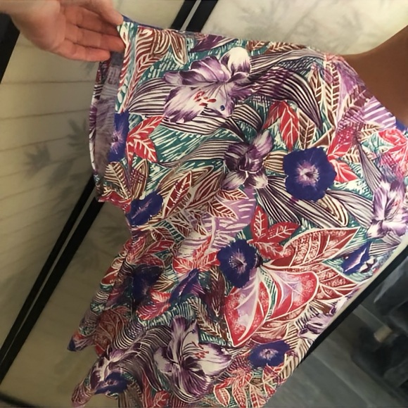 Hand Sewn Short Sleeve Cotton Knit Blouse Plus Size 3x Floral Multicolor GUC - Picture 5 of 9